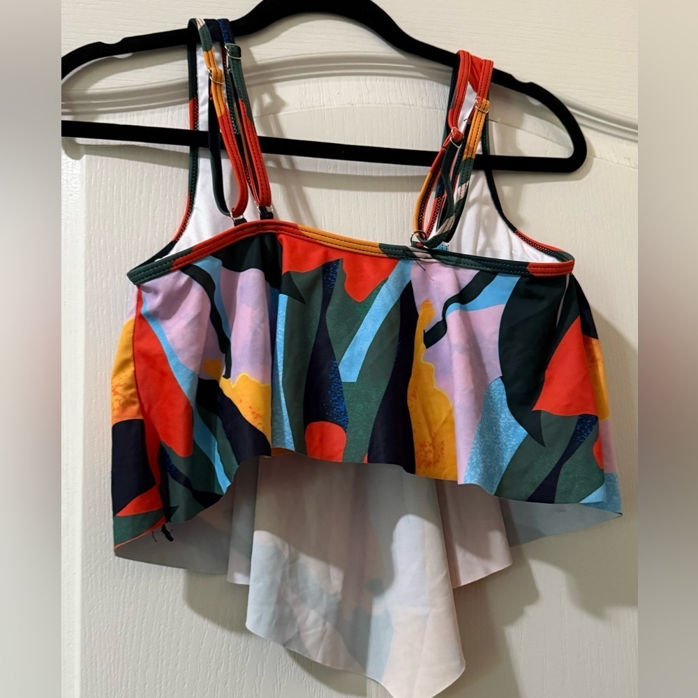 Edel Qual Colorful Abstract Swim Top Size M | Women’s Designer Bikini - Picture 2 of 3